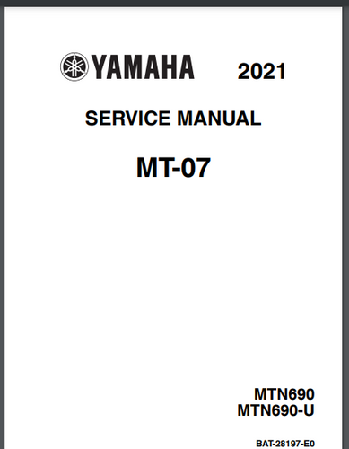 サービスマニュアル MT-07 YAMAHA 2021
