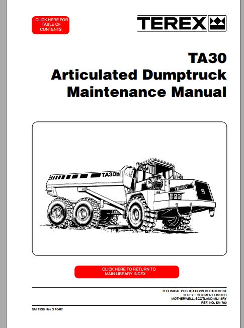 MANUAL DE SERVIÇO TA30 CAMINHÃO ARTICULADO - TEREX