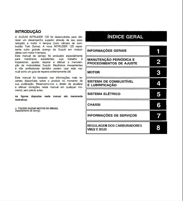 Miniatura: MANUAL DE SERVIÇO SUZUKI INTRUDER 125