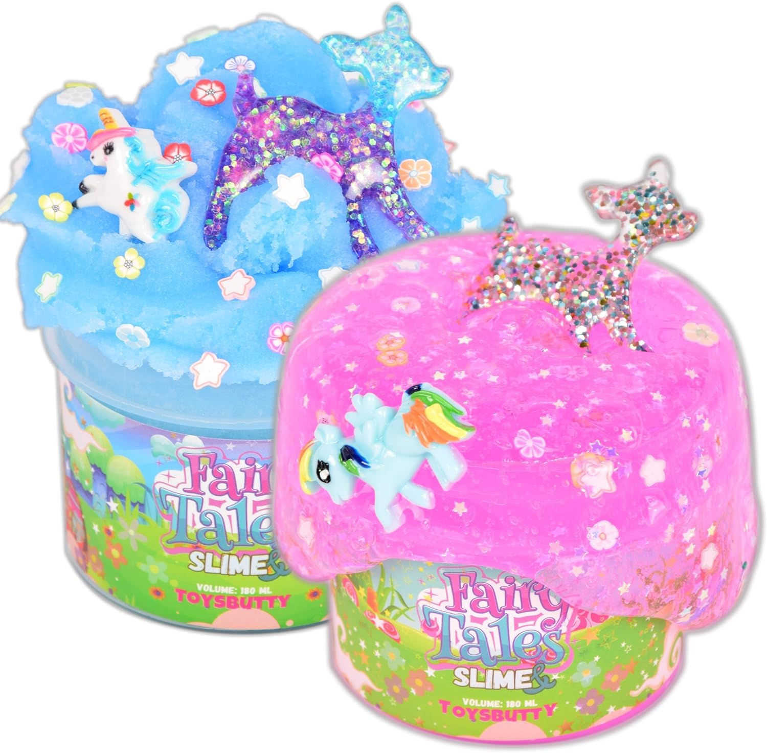 FINOCLAY 2 Slime Pack Clear Crystal Slime & Cloud Slime Kit for Girls Boys Creat