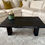 Thumbnail: Lightweight rustic black coffee table with wooden legs or metal legs with blue resin epoxy river.
