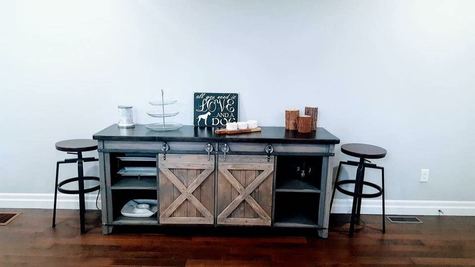 Thumbnail: Amish 6' Sliding Barn Door Console- 2 Depths