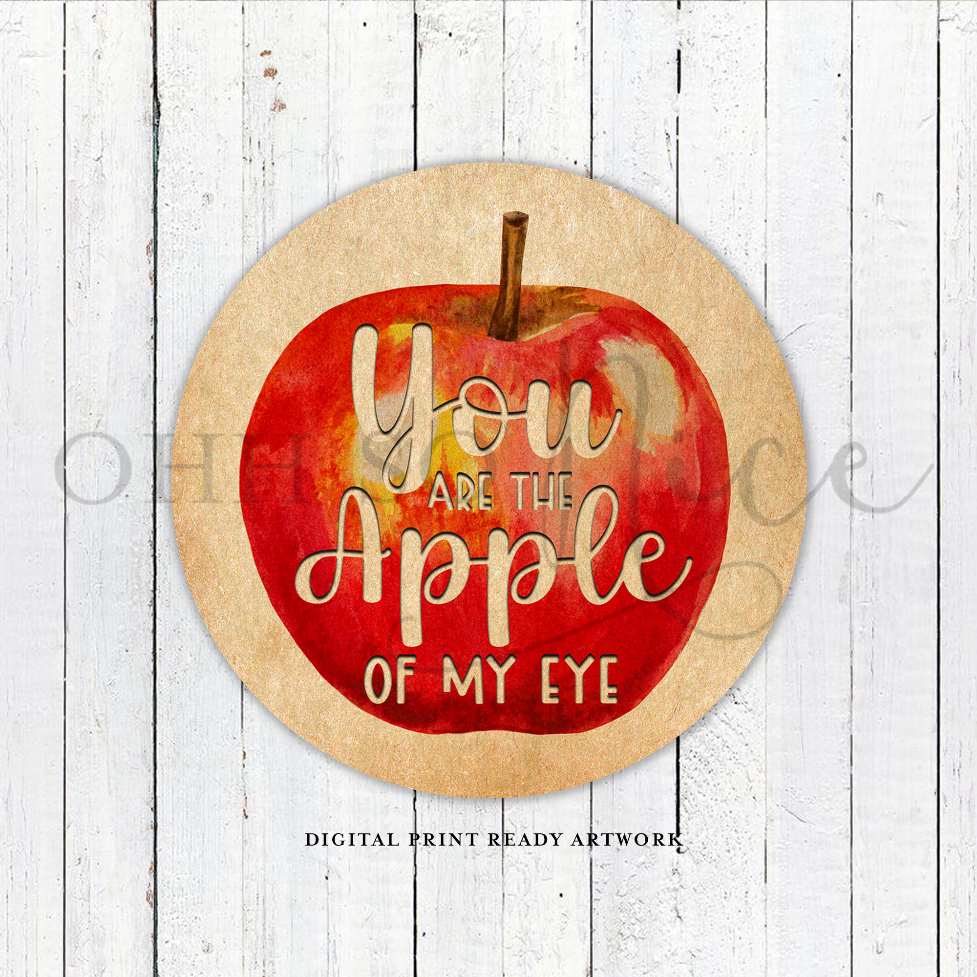 3 Sizes: Apple of my Eye Tag Label | Kraft Paper