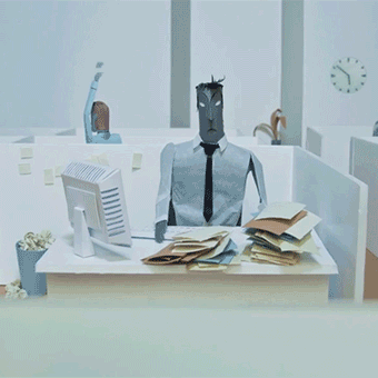 paper art stop motion animation wolf props city work office businessman
