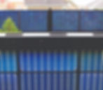 Close up of the front side of our bifacial solar fence.