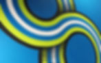 Figure of 8 with half tone shading on the overlapping sections. Using a blue background with green, blue and white internal strapies for the 8 and outlined in black.