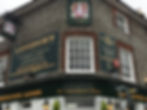 Restoration signwriting of pub, Lews East Sussex.
