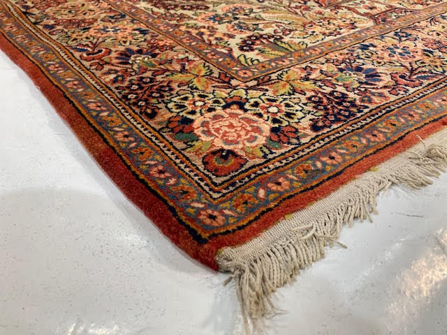Thumbnail: Antique Persian Kork Kashan, Silk back ground