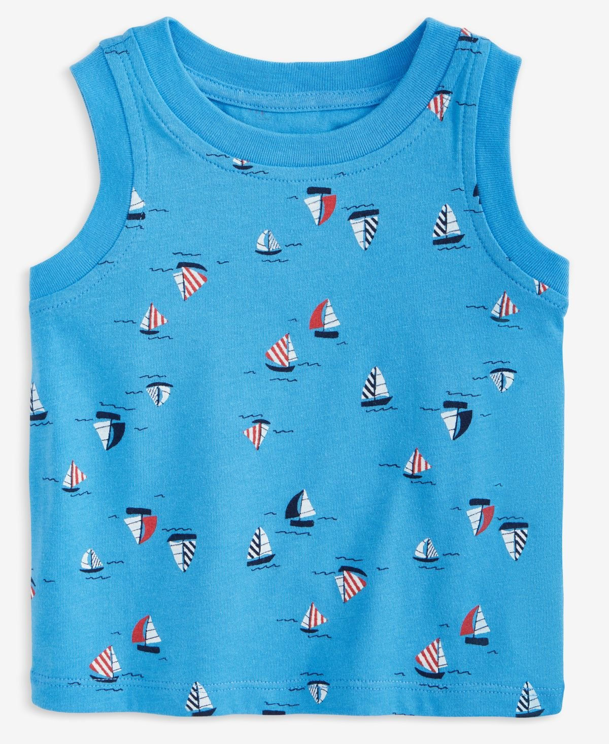First Impressions Baby Boys Sailboat-Print Tank Blue Bay