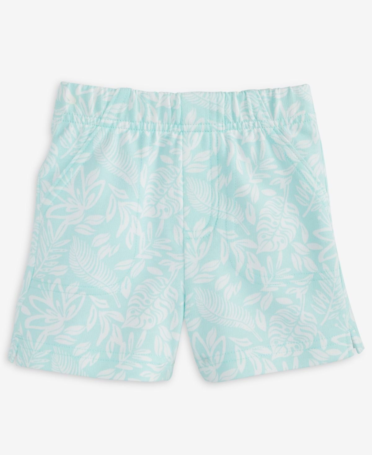 First Impressions Baby Boys Tonal Leaf-Print Sho Mist Teal