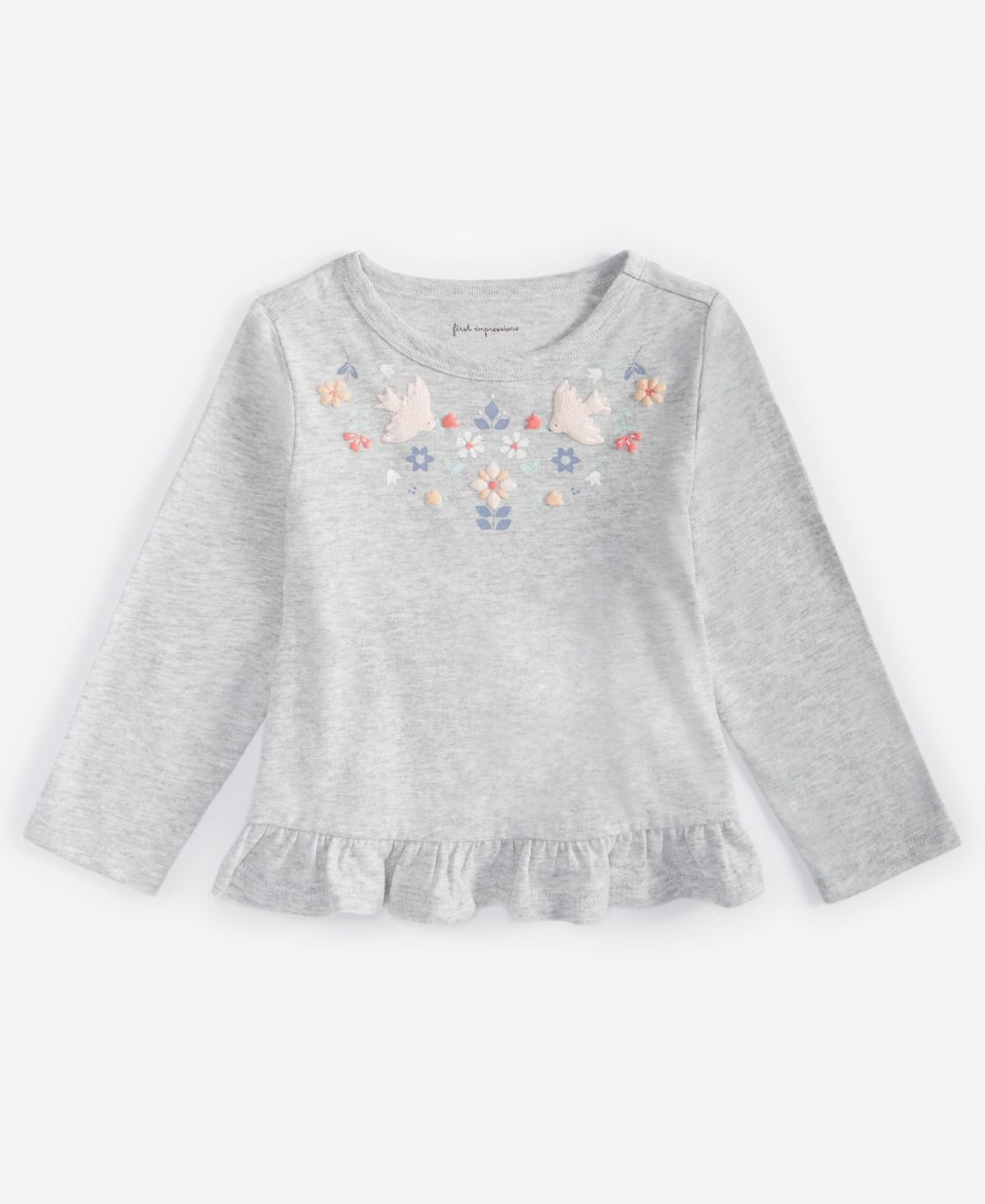 First Impressions Baby Girls Long-Sleeve Nordic Slate Hthr