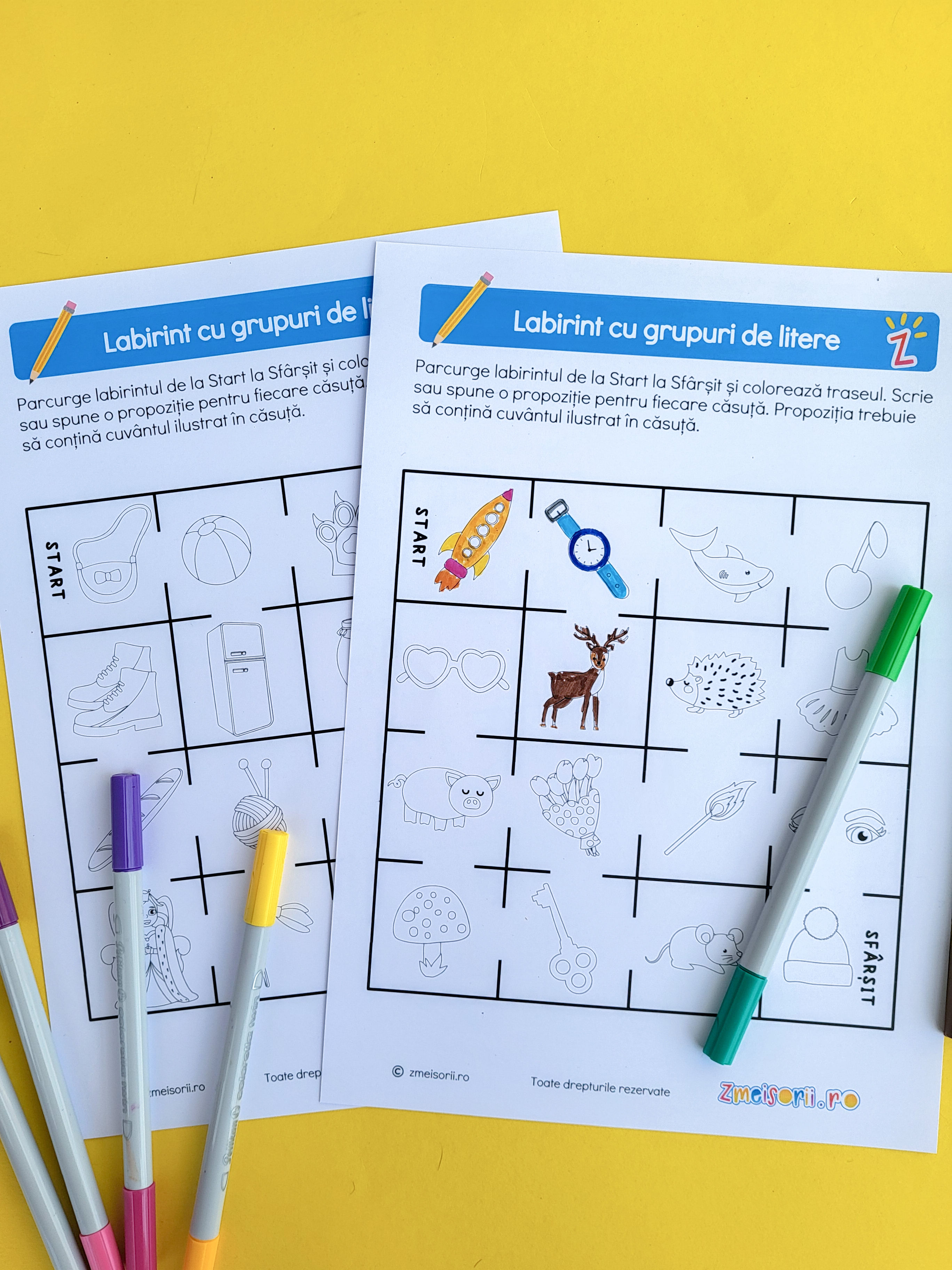 Logică și grupuri de litere. Labirint cuvinte.