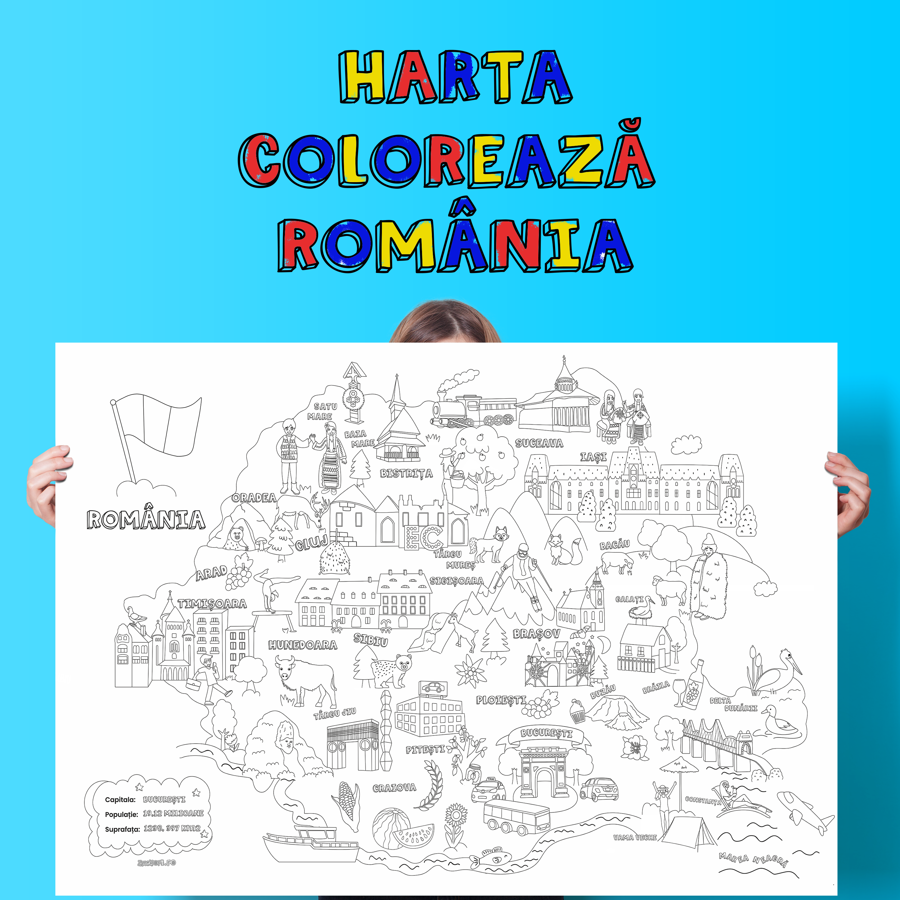 Harta Colorează România
