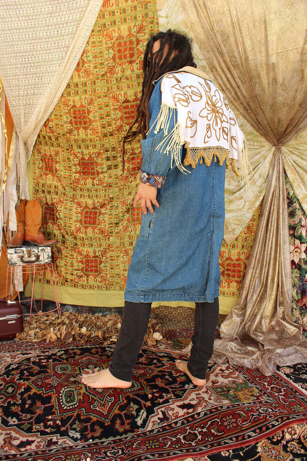 Thumbnail: Handmade Upcycled Embellished Wanderlust Coat