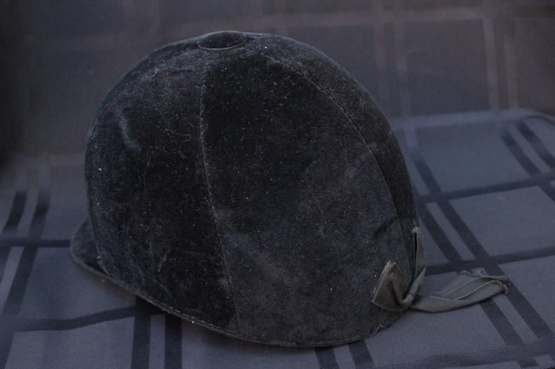 Thumbnail: Black Velvet Vintage Riding Helmet