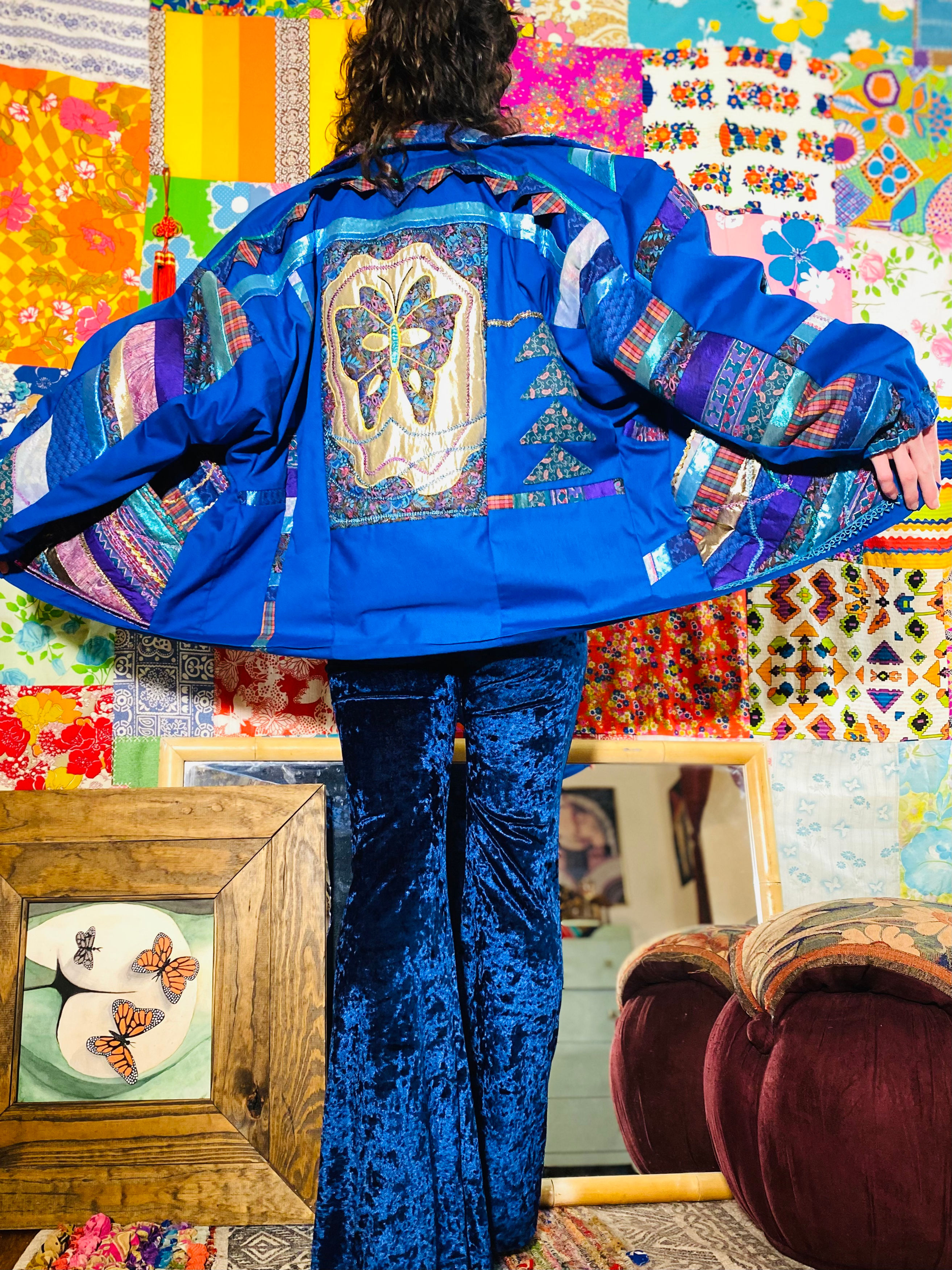 Handmade Butterfly Patchwork Coat - L/XL+