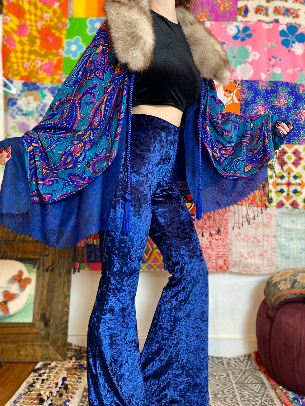Thumbnail: OOAK Paisley Fur Floof Cape - OSFM