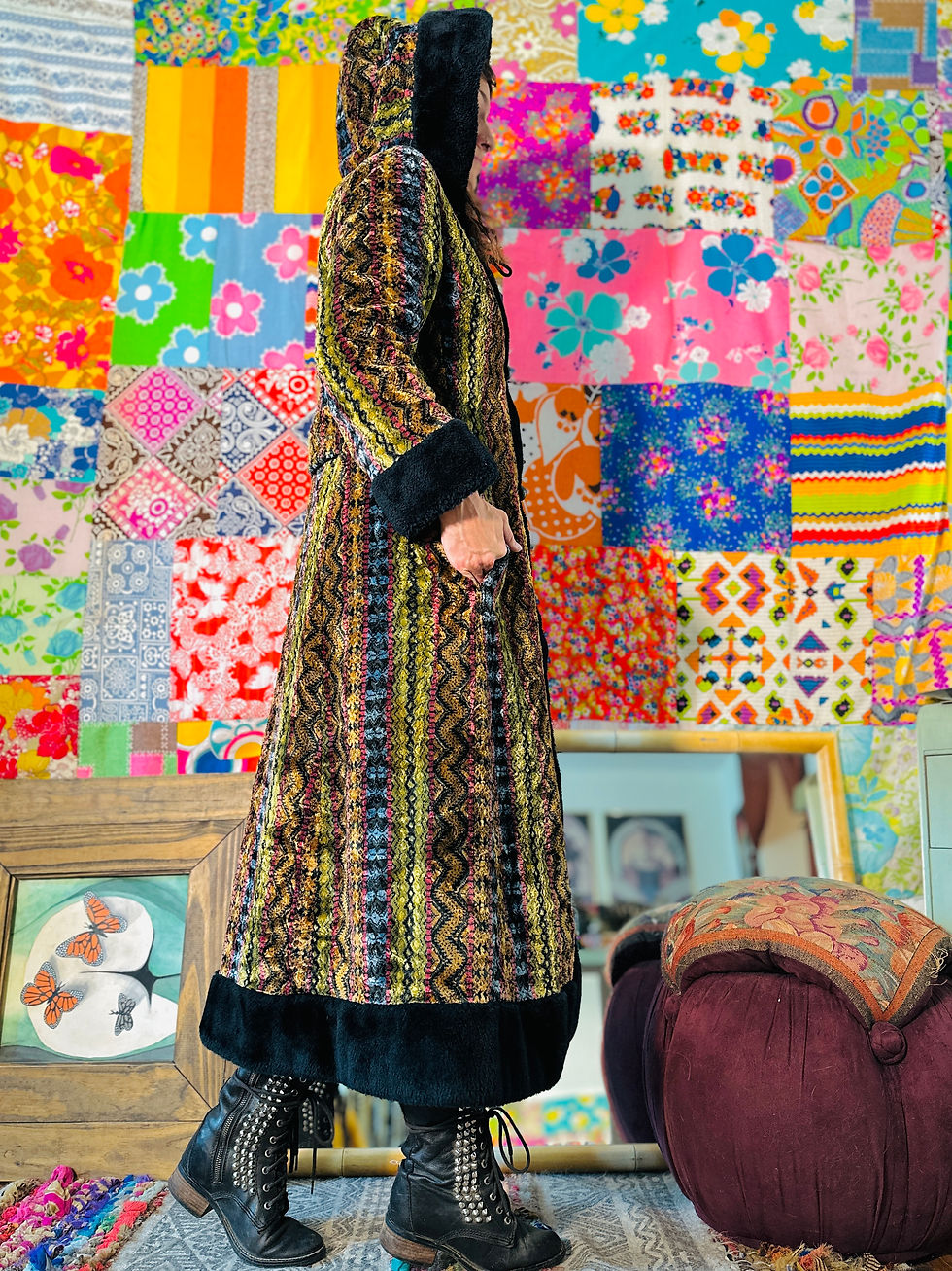 Thumbnail: *RARE & FULLY RESTORED* 70s Bold Tapestry Penny Lane Coat - XS