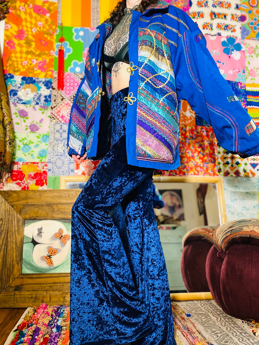 Thumbnail: Handmade Butterfly Patchwork Coat - L/XL+