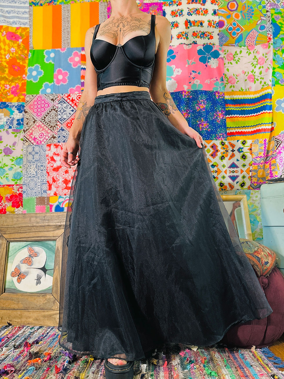 Thumbnail: 00s Floor-Length Formal Skirt - S