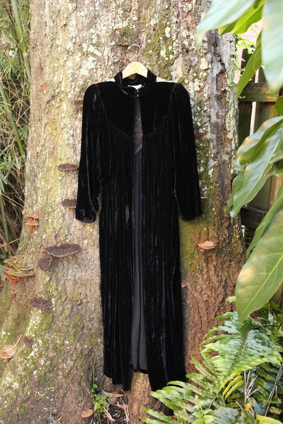Thumbnail: Upcycled Christian Dior Velvet Embroidered Robe
