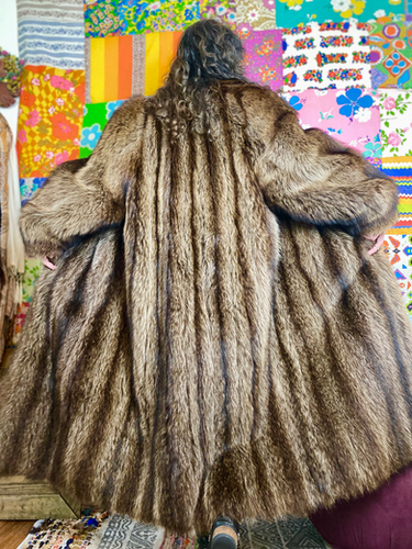 70s Heavyweight Raccoon Fur Coat S/M/L reclaimthreads