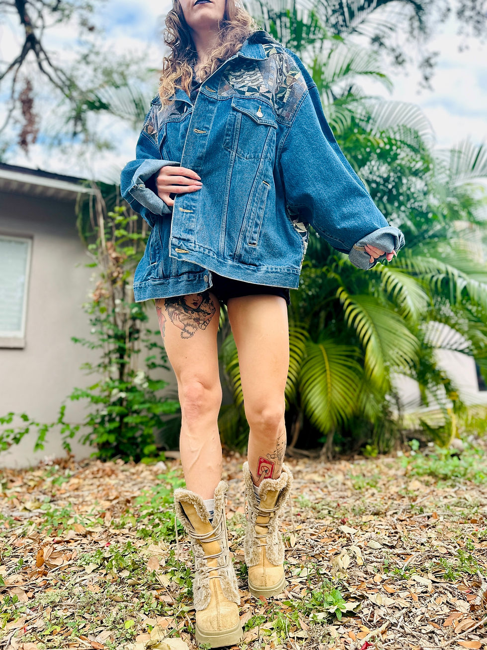 Thumbnail: OOAK Patchwork Denim Jacket - 3XL