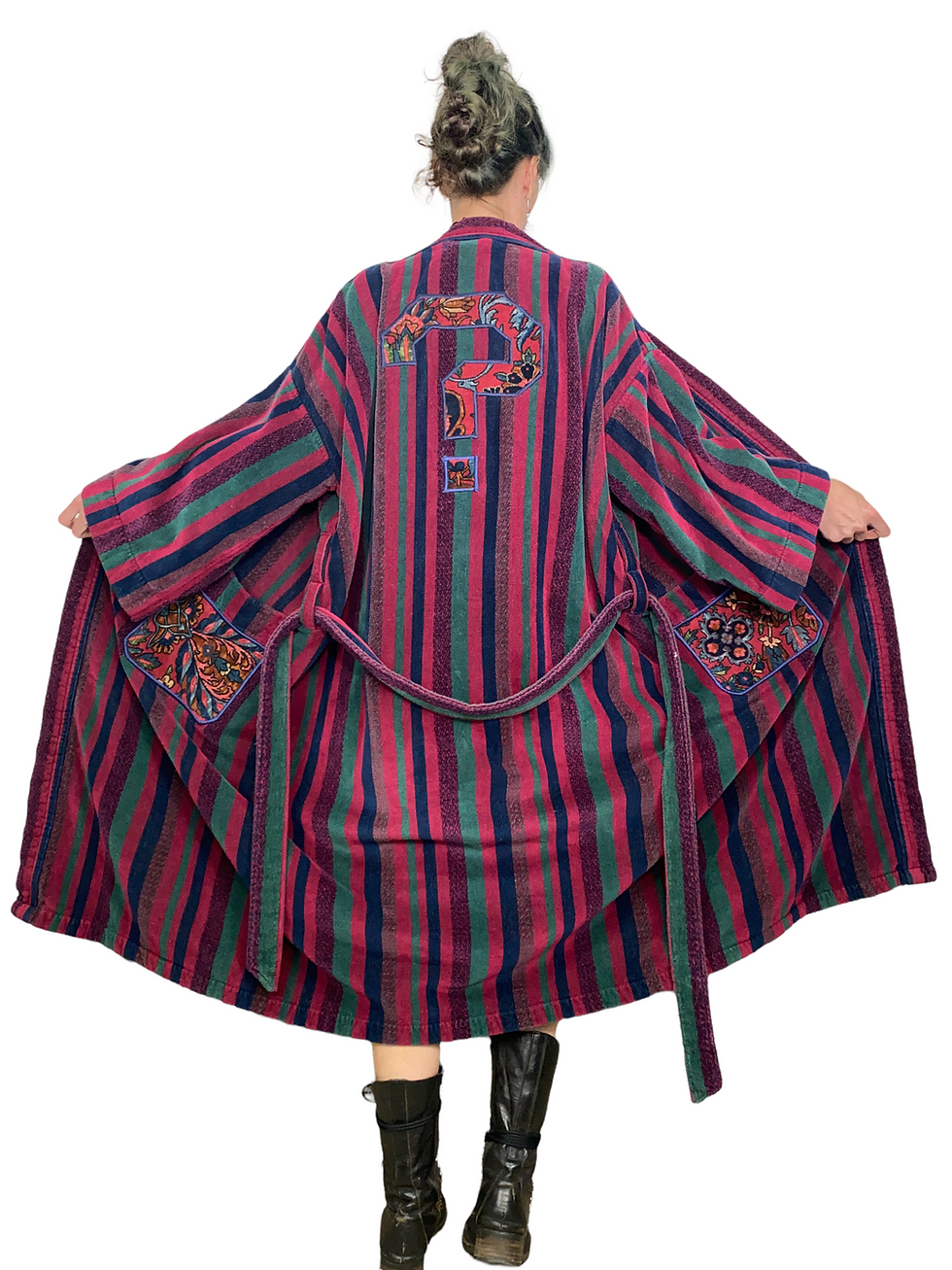 Thumbnail: OOAK Cozy Terrycloth Patchwork Tipper ❓ Robe  - OSFM