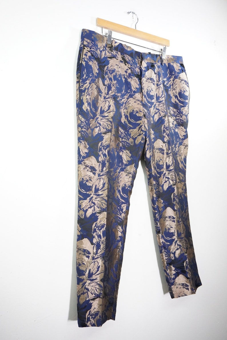Thumbnail: 90s Metallic Wallpaper Dress Pants - XL