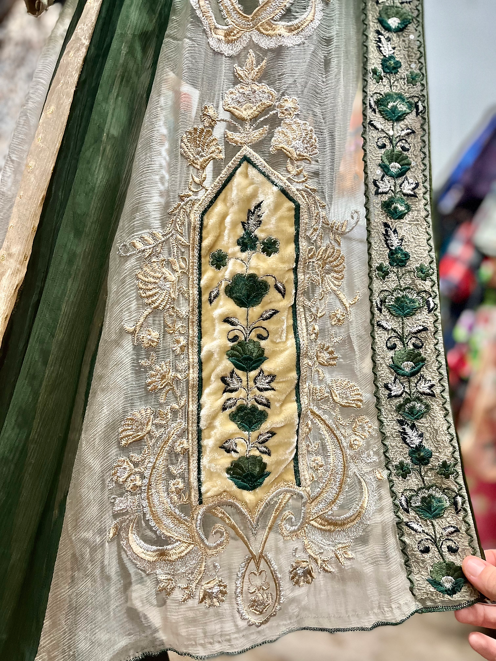 Thumbnail: OOAK Embroidered Chiffon Floof Robe - M