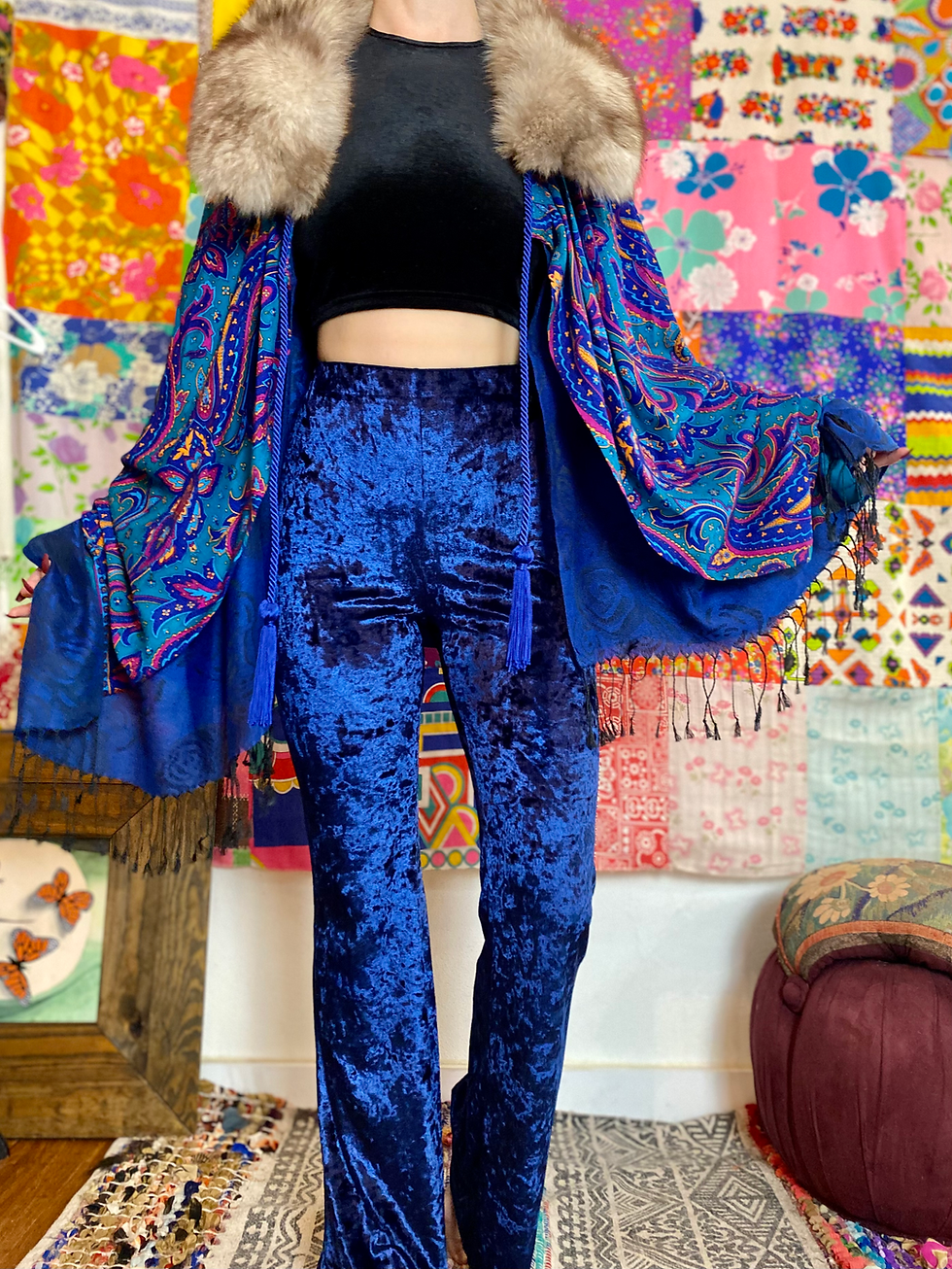 Thumbnail: OOAK Paisley Fur Floof Cape - OSFM