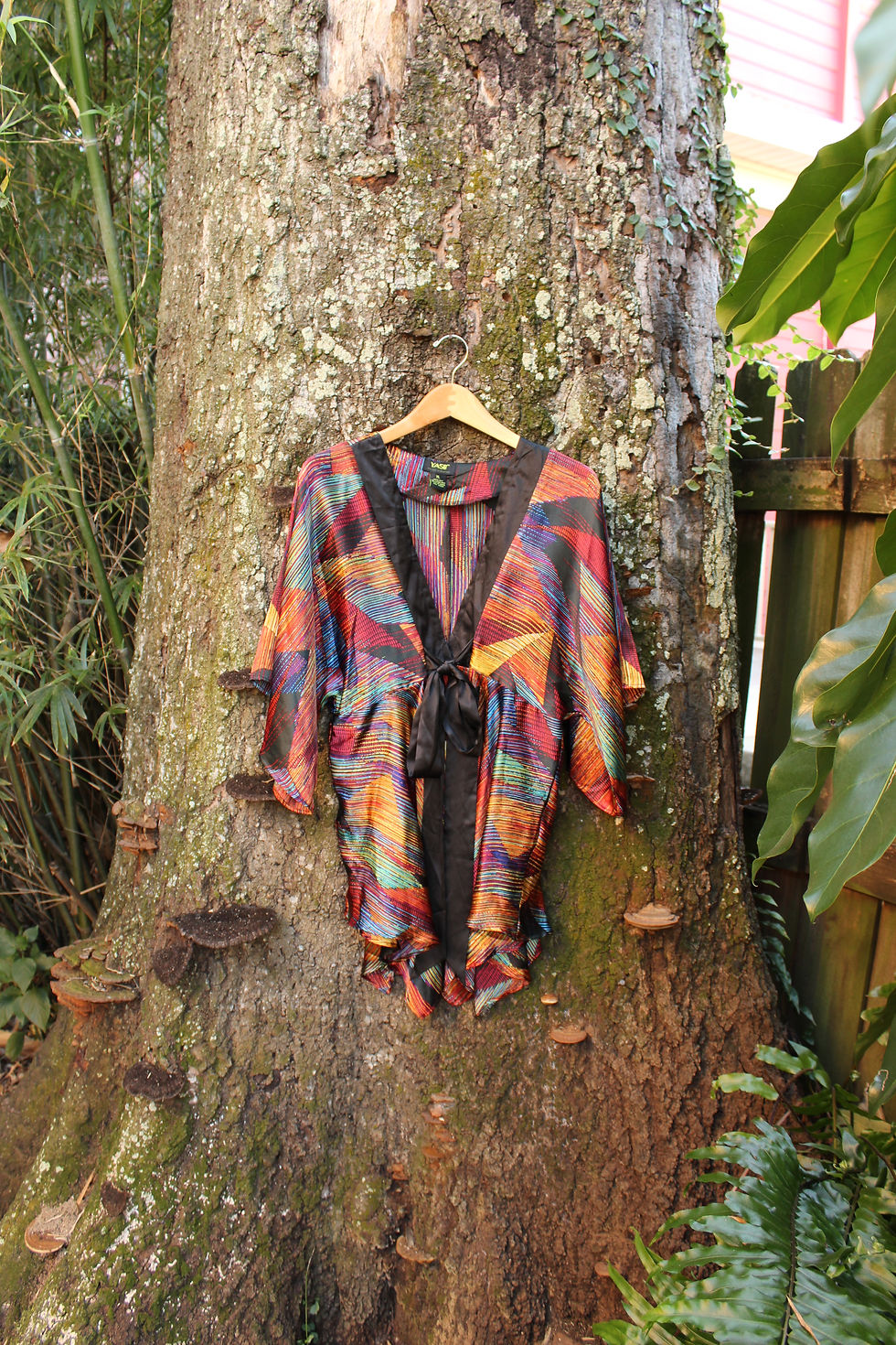 Thumbnail: Upcycled Colorful Graphic Silk Kimono
