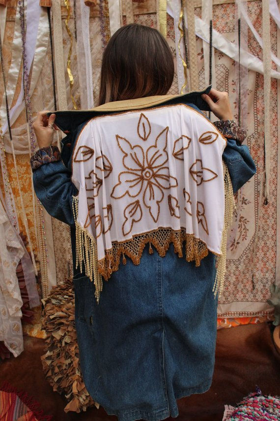 Thumbnail: Handmade Upcycled Embellished Wanderlust Coat