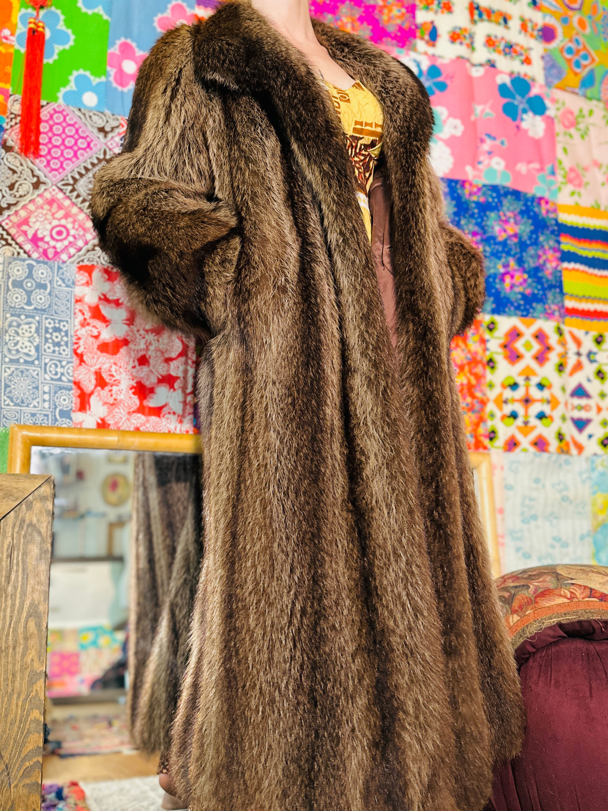 70s Heavyweight Raccoon Fur Coat - S/M/L