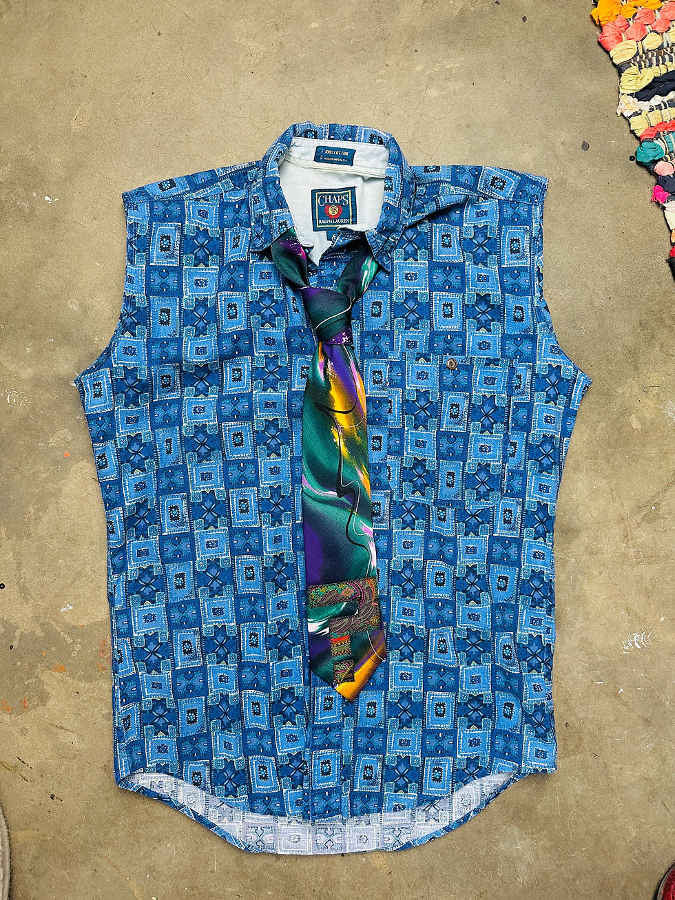 Thumbnail: OOAK Sleeveless Button Up - S