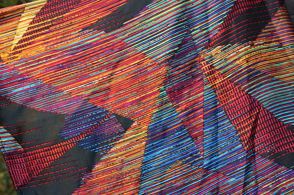 Thumbnail: Upcycled Colorful Graphic Silk Kimono