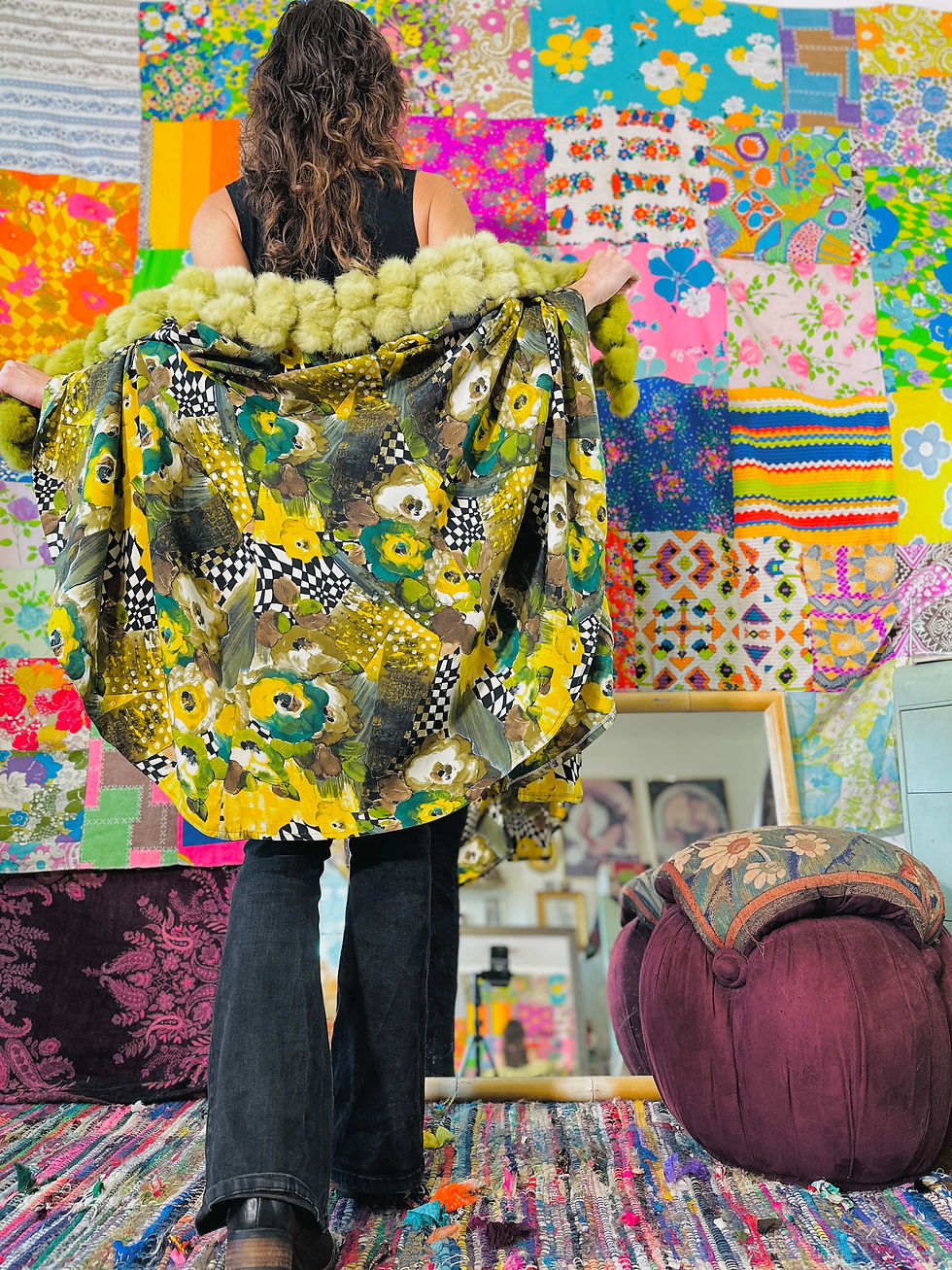 Thumbnail: OOAK Vibrant PomPom Floof Cape - S/M/L