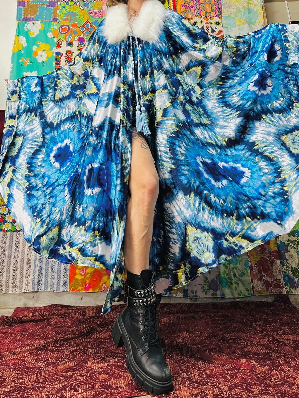 Thumbnail: OOAK Blue Morpho Floof Cape - OSFM/Plus