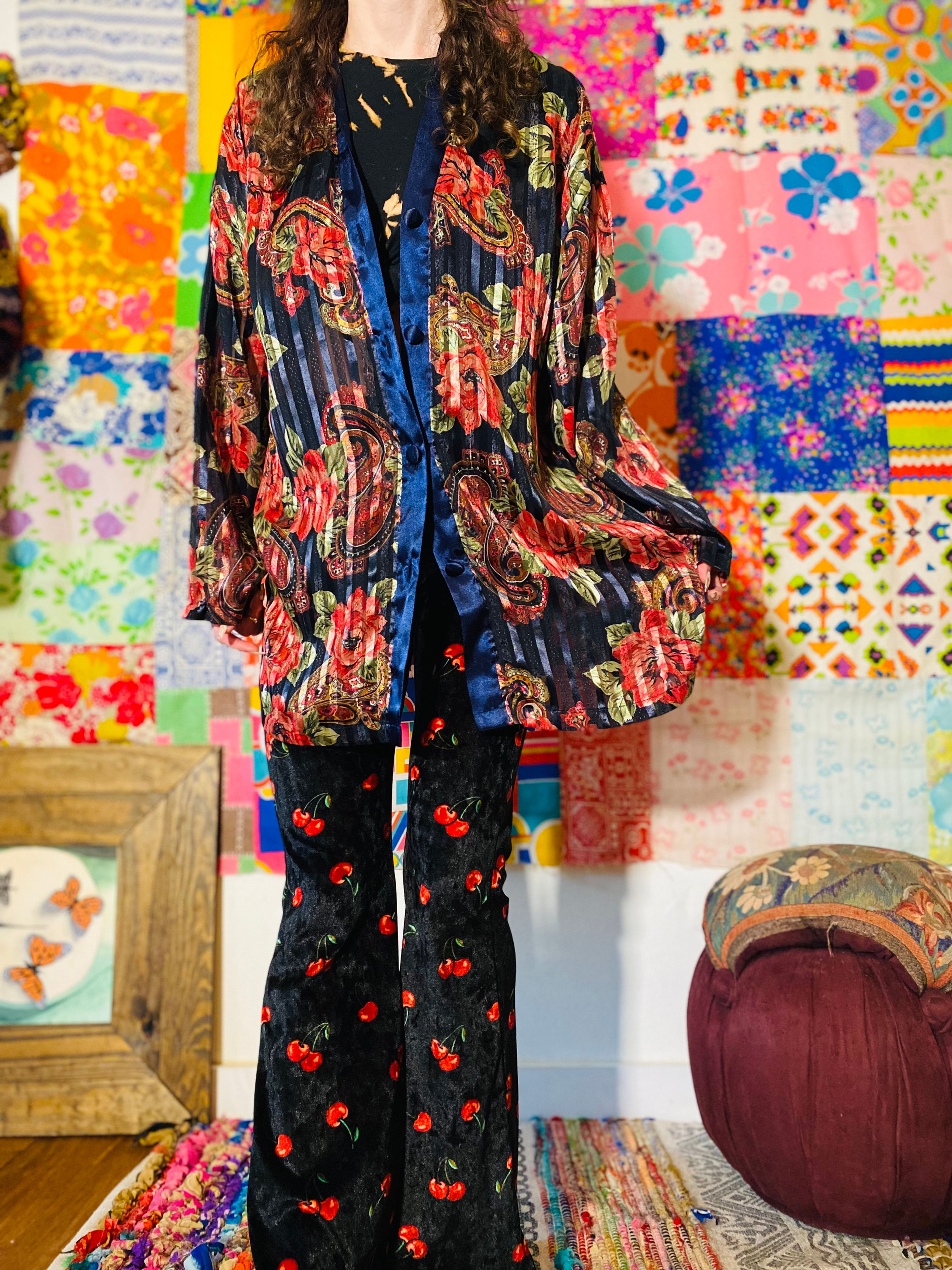 90s VS Sheer Paisley Sleep Shirt - L/XL