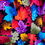 Thumbnail: 90s Bold Silk Leaf Pattern Blazer - L/2X