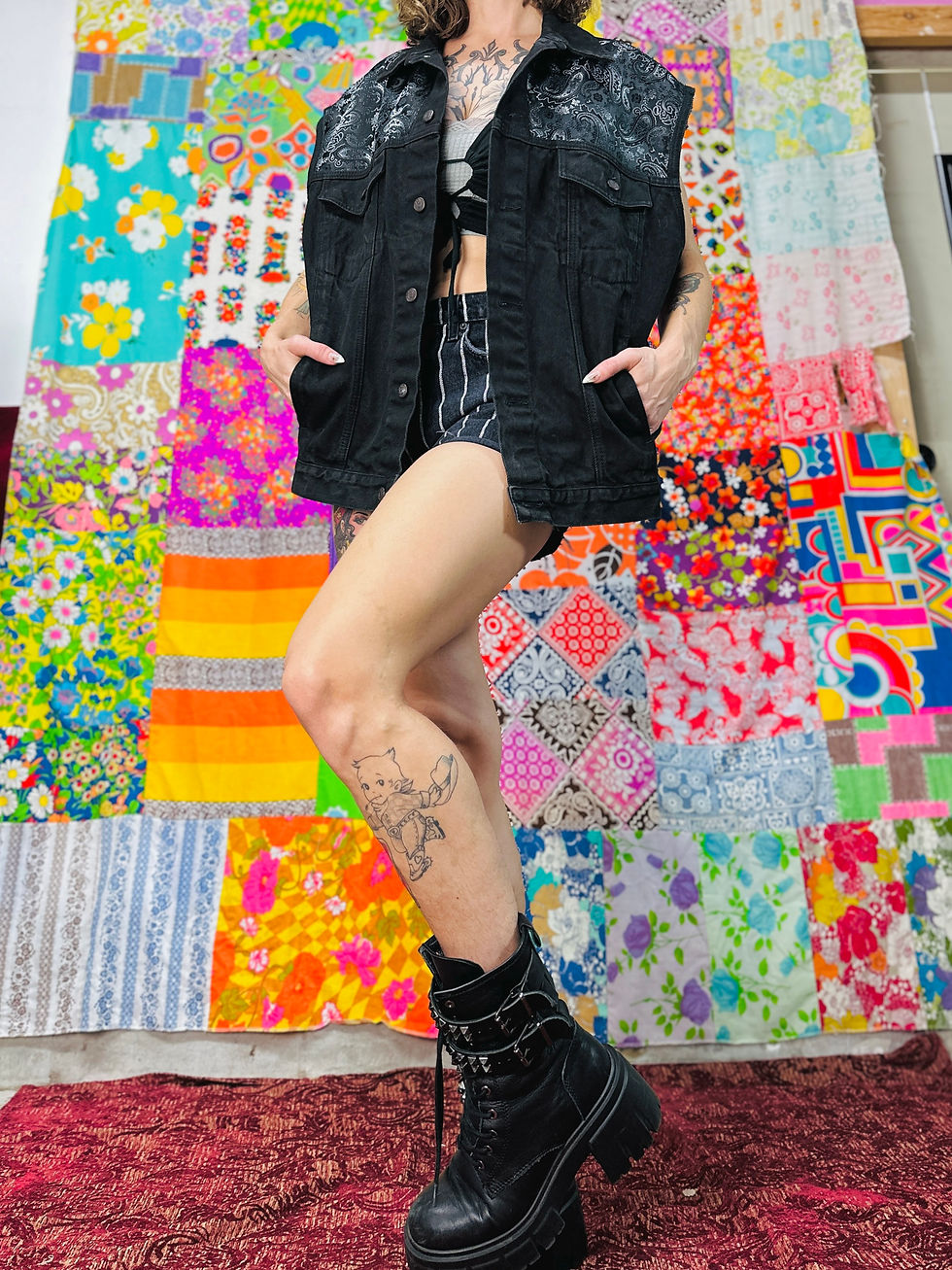 Thumbnail: OOAK Patchwork Paisley Vest - L