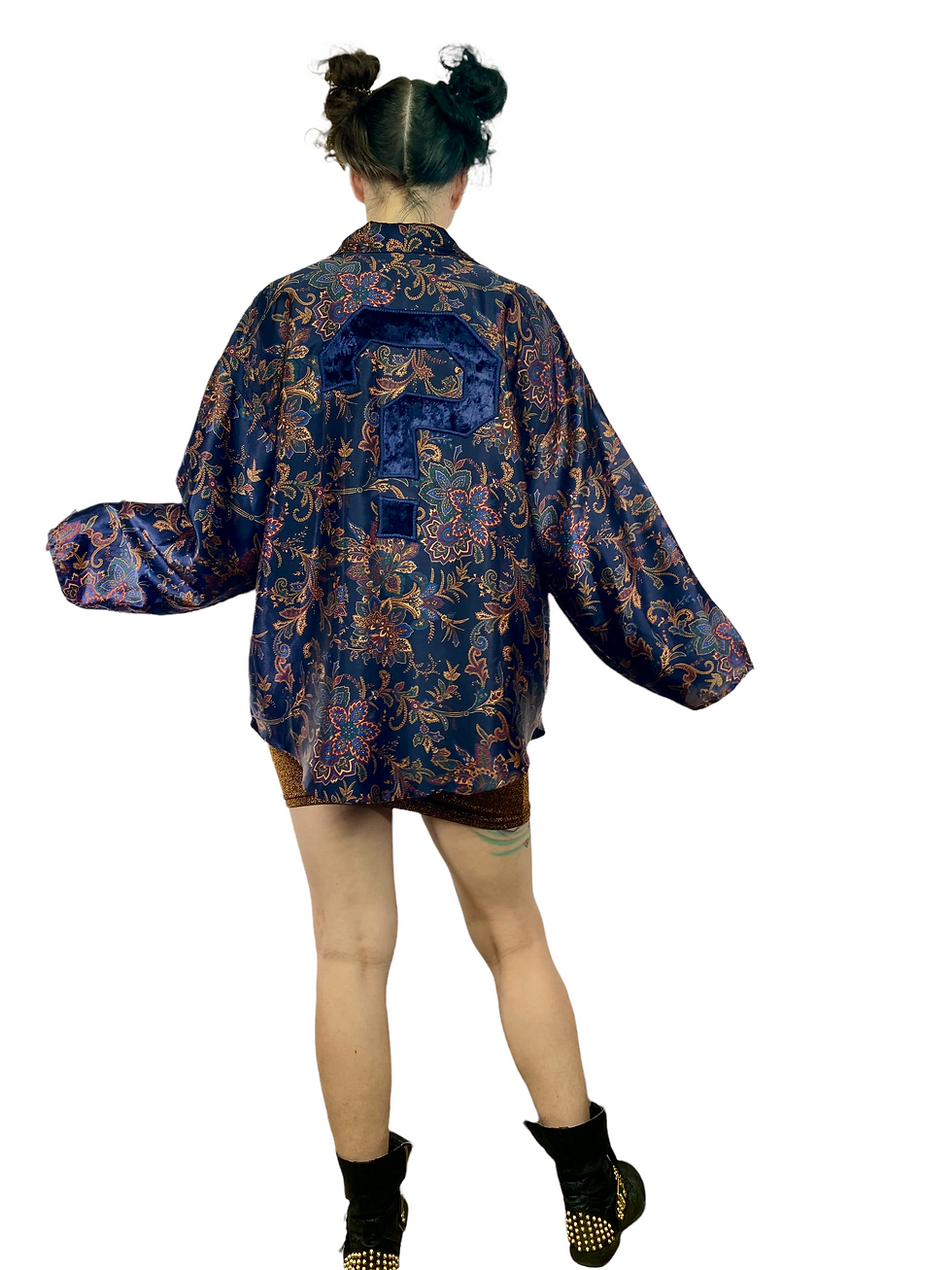Thumbnail: OOAK Tipper Silky Paisley ? Sleep Shirt -  M/L/XL