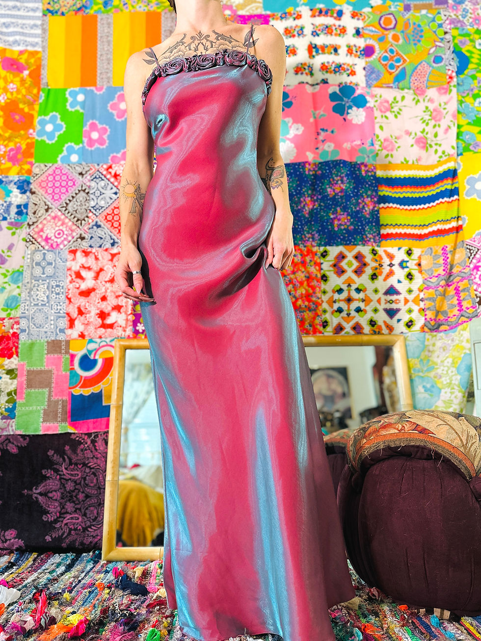 Thumbnail: 90s/Y2K Color Shifting Evening Gown - S