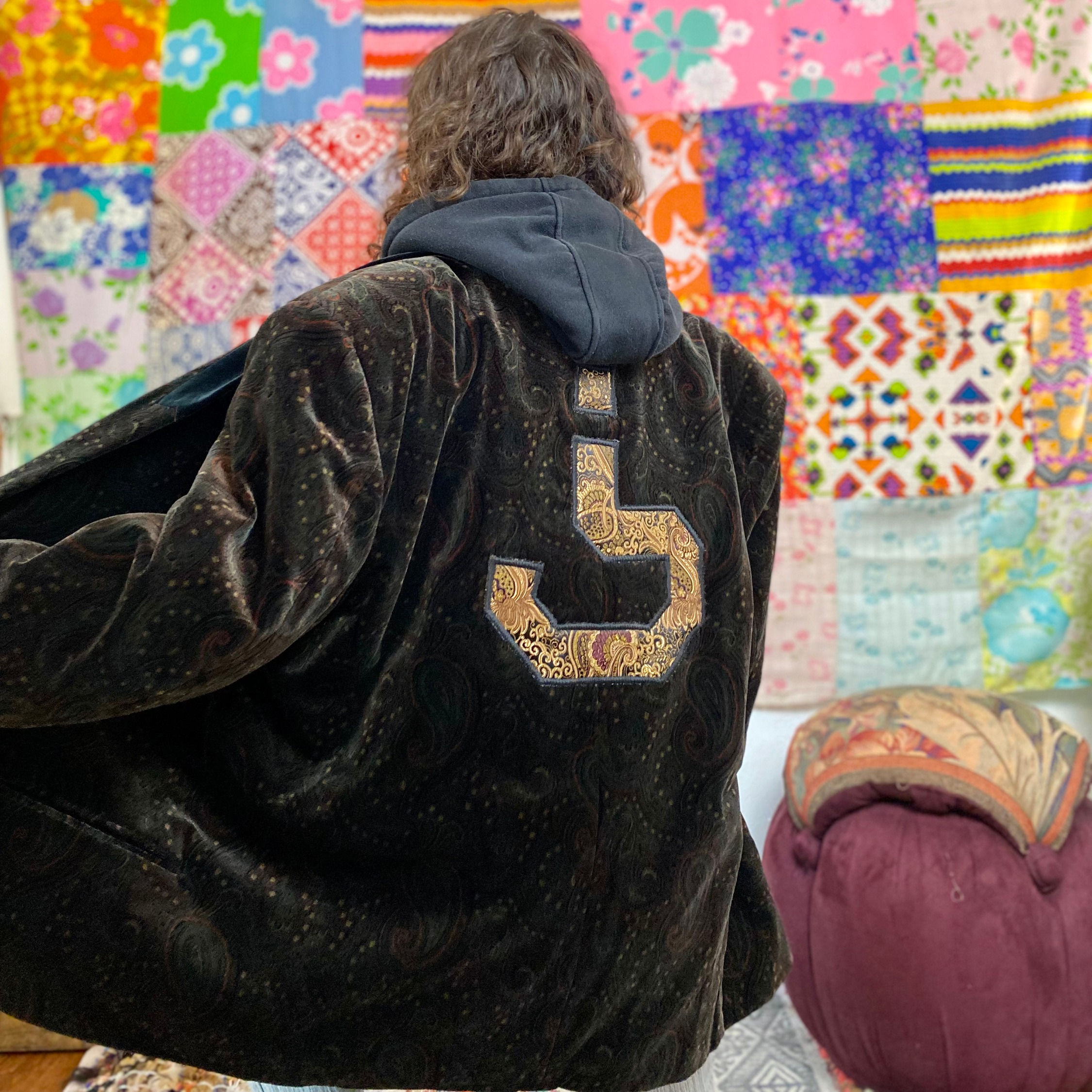 OOAK Velveteen Paisley Tipper ? Smoking Jacket - XL