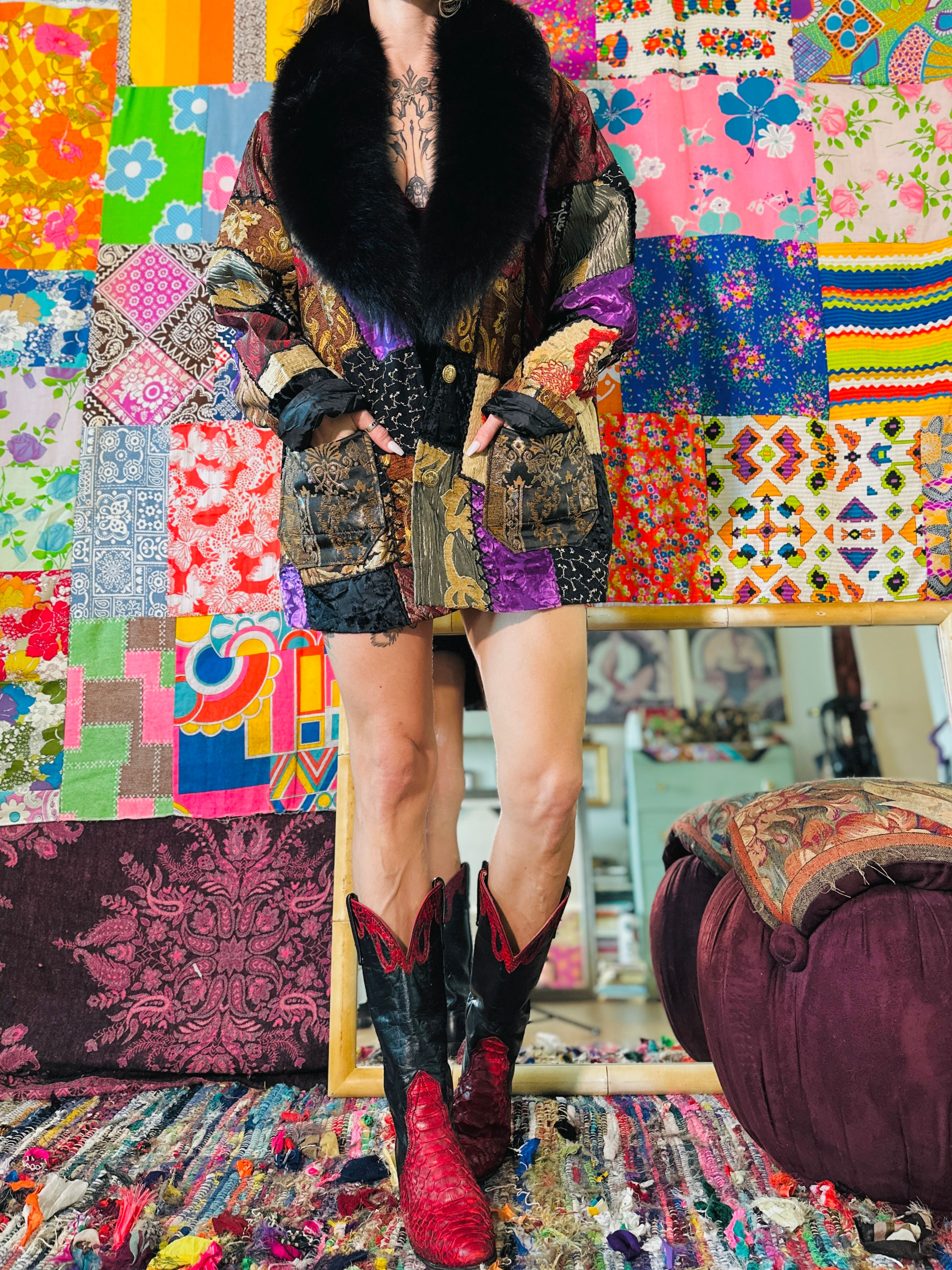 OOAK Patchwork Floof Coat - XL