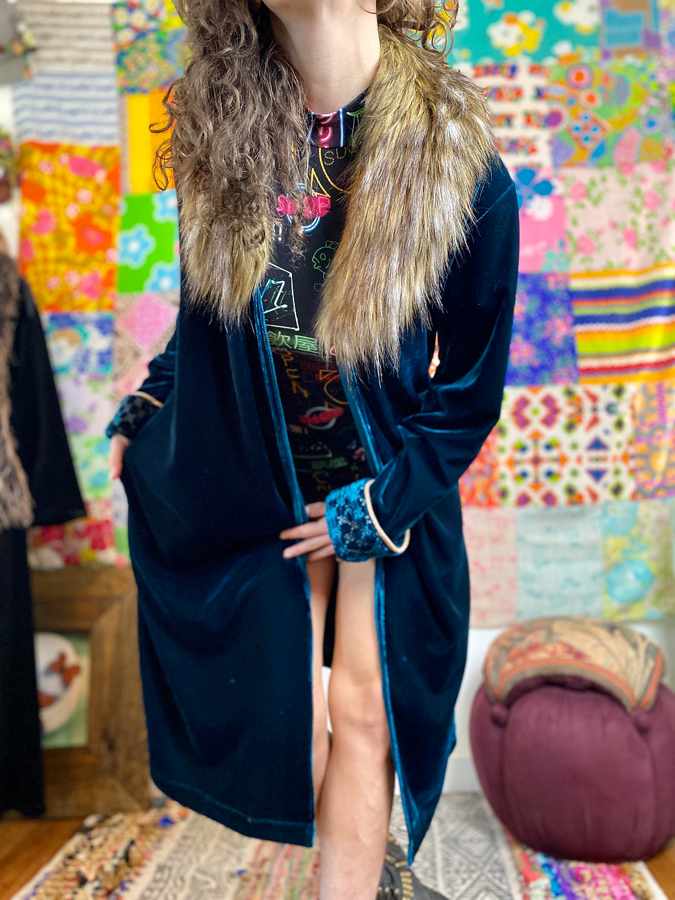 Thumbnail: OOAK Velvet Floof Robe - M