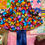 Thumbnail: 90s Bold Silk Leaf Pattern Blazer - L/2X