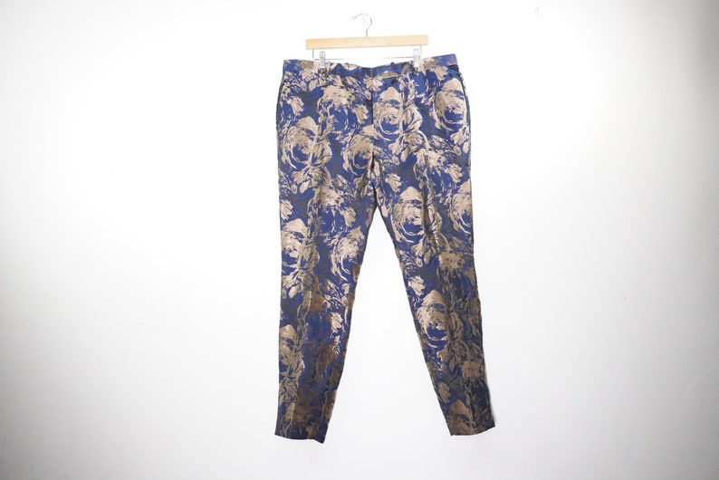 Thumbnail: 90s Metallic Wallpaper Dress Pants - XL