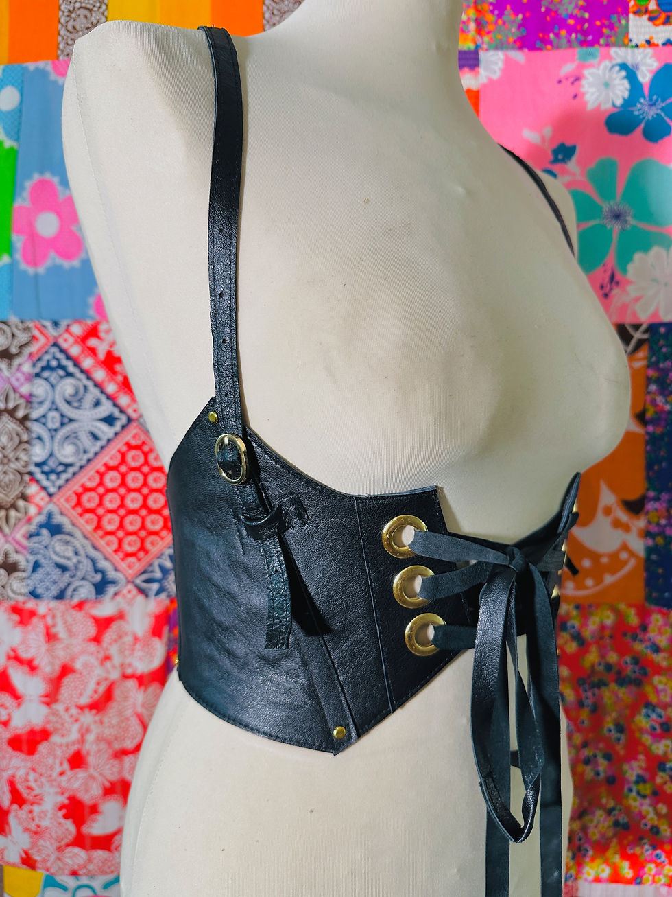 Thumbnail: RTO Ethical Leather Corset Bustier - OSFM
