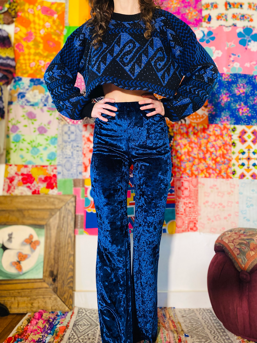 Thumbnail: OOAK Cropped Sparkle Sweater - OSFM